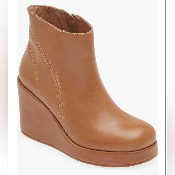 Chocolat Blu Shoes - Penny Wedge Bootie Women Chocolat Blu Size 6 Brown Leather zipper platform heel